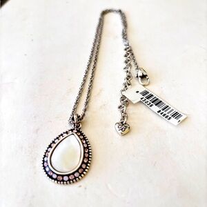 Brighton RARE RETIRED Teardrop Mother of Pearl  Necklace. NWT.  white color